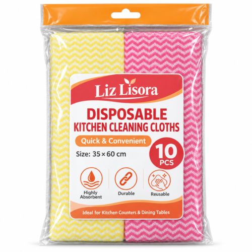 Lisora 红色平切袋装一次性无纺布清洁抹布